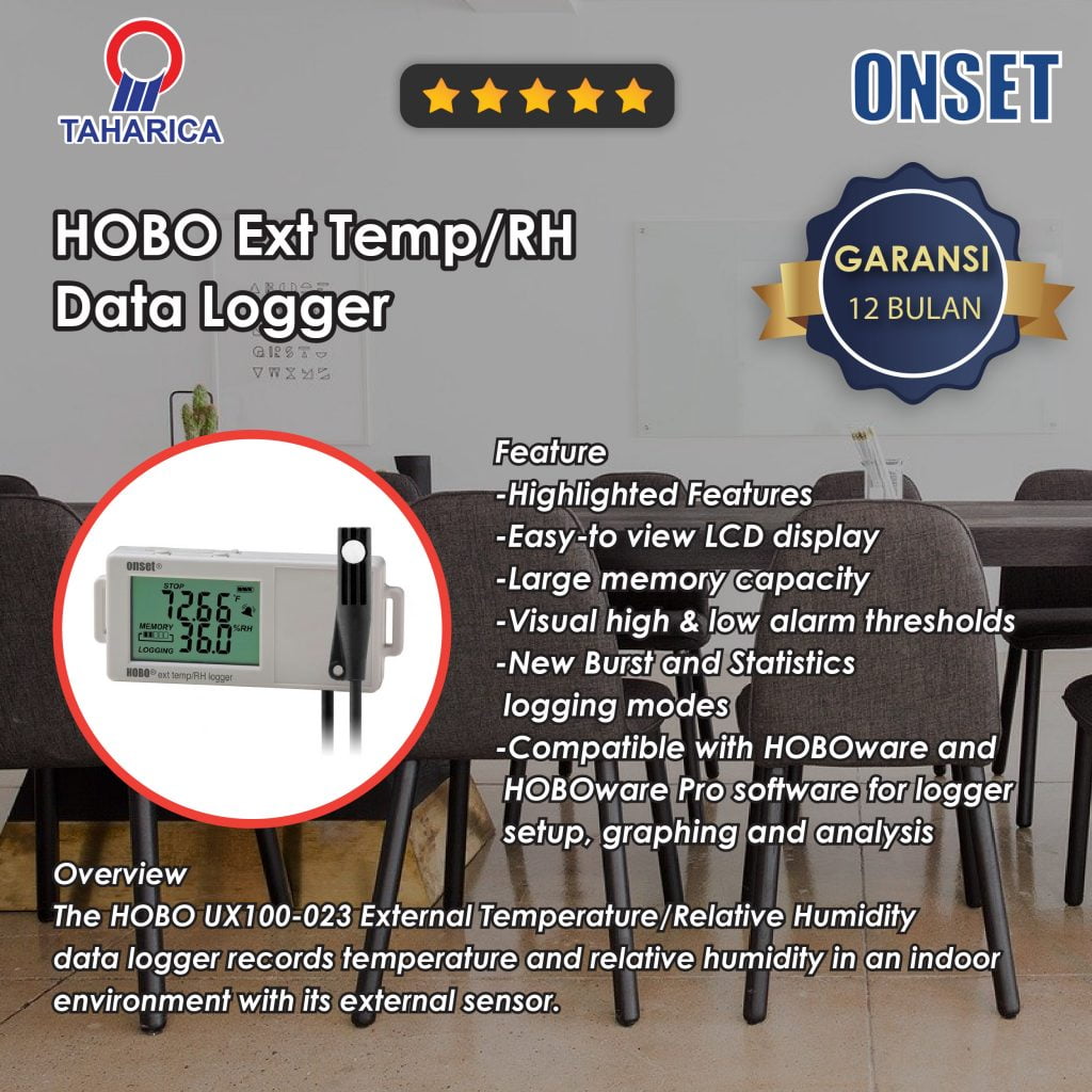 HOBO External Temp/RH Data Logger Alat Uji
