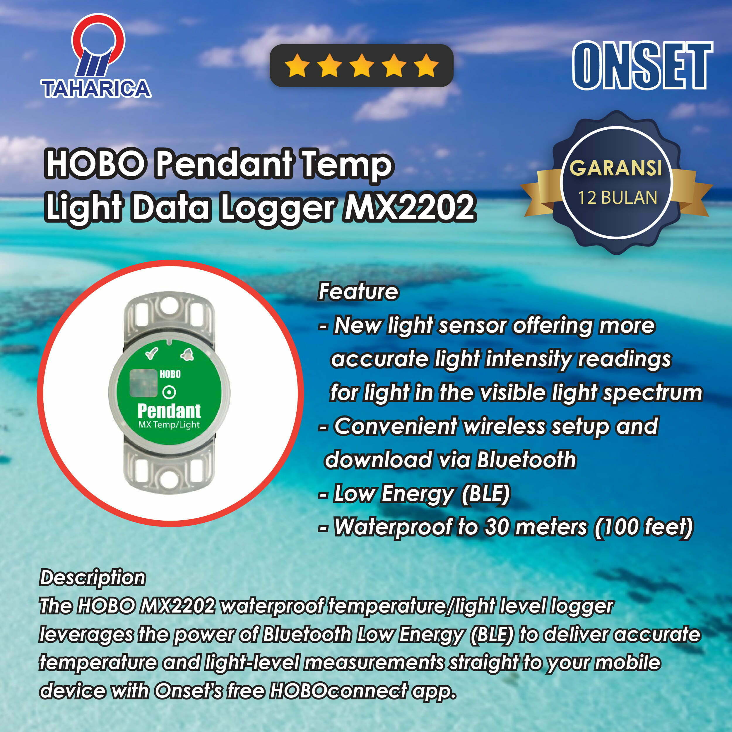 hobo light logger and temperature sensor