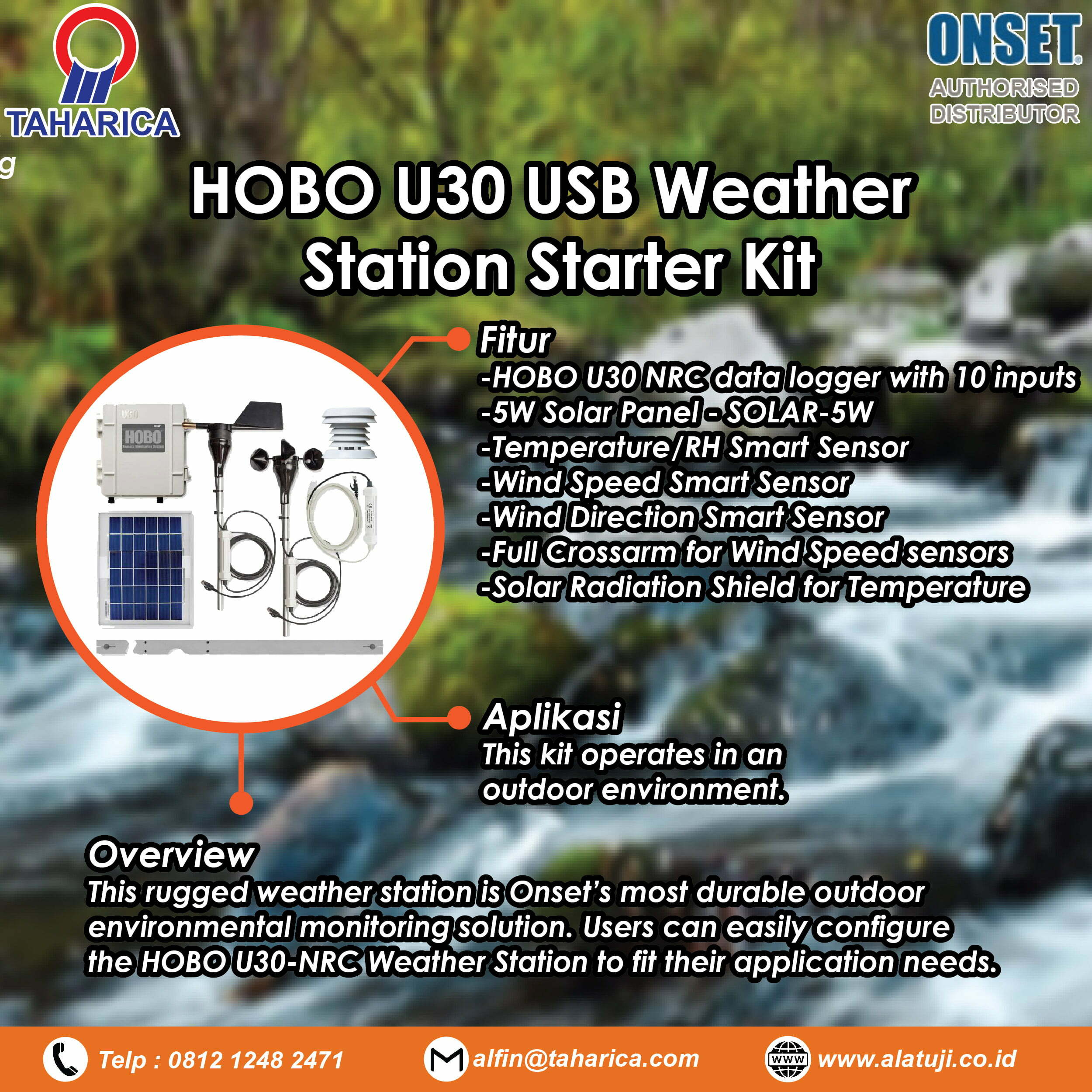 banner hobo HOBO U30 USB Weather Station Starter Kit01 Alat Uji