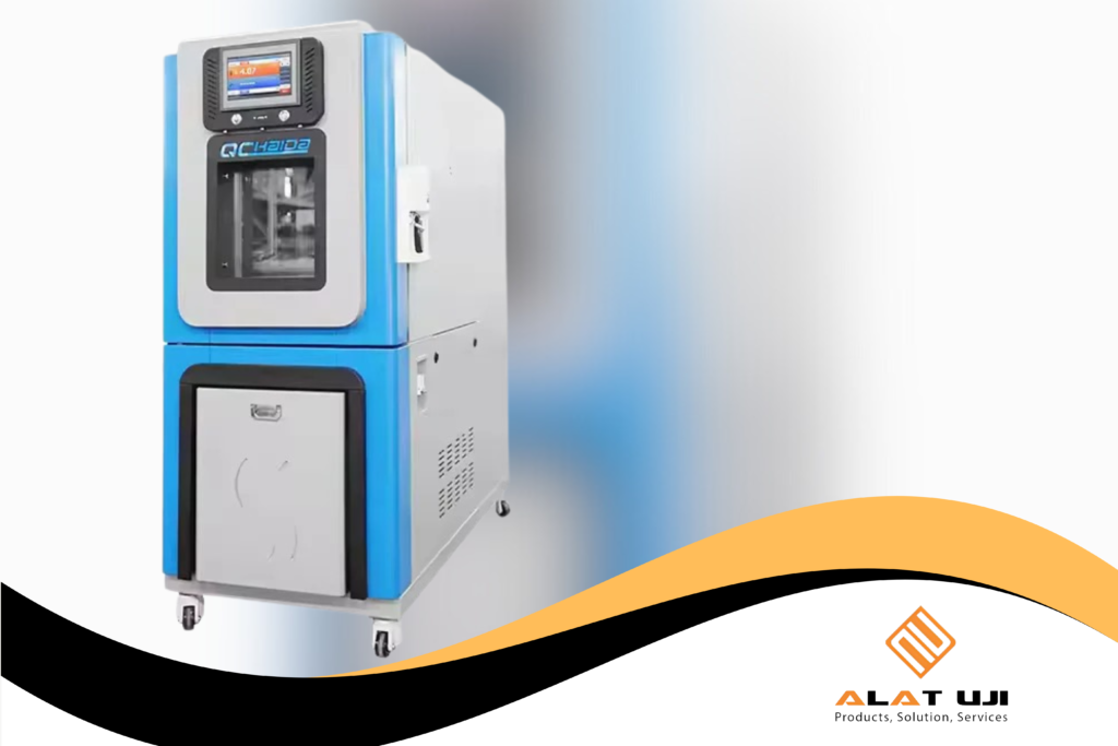 Environmental chamber Haida untuk uji suhu dan kelembaban di laboratorium.