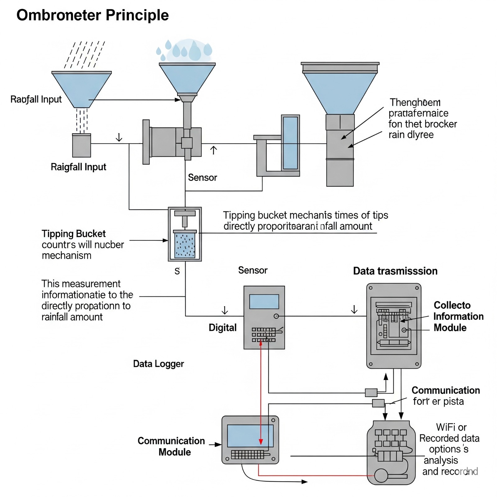 Rain gauge ombrometer