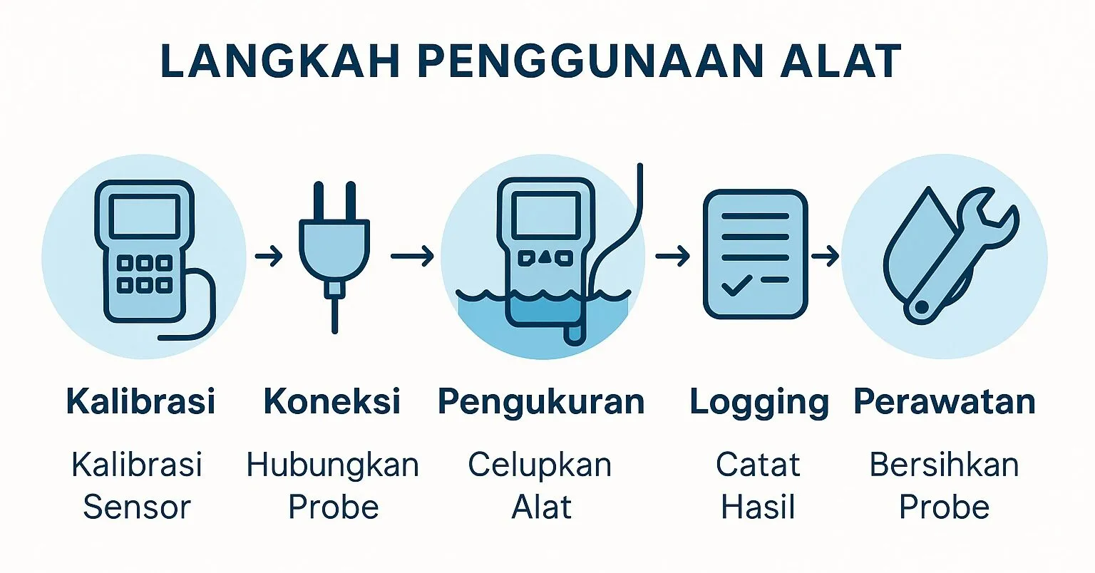 penggunaan Multi probe water quality meter