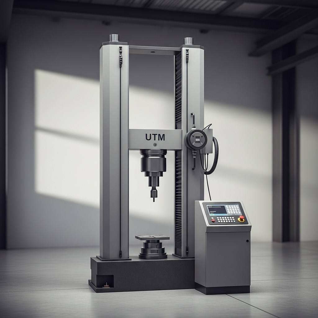 Mesin UTM di ruang laboratorium.
