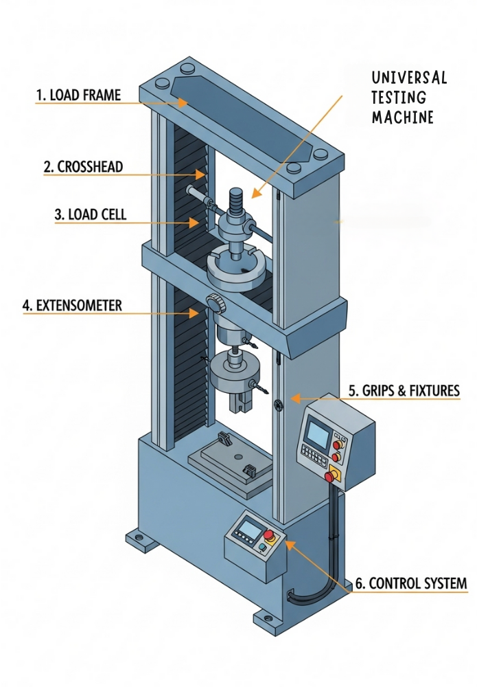 Komponen-Komponen Universal Testing Machine