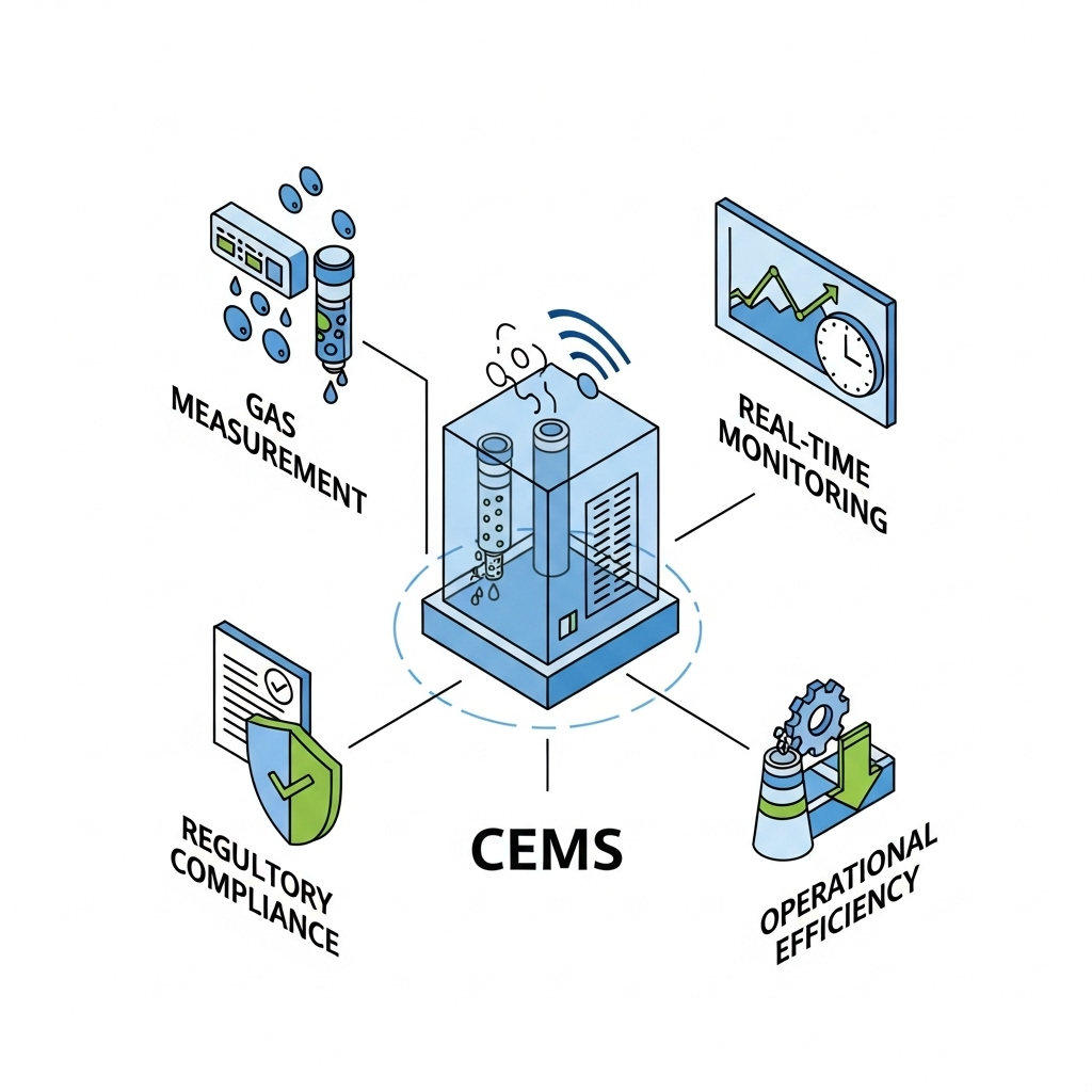 Ilustrasi manfaat utama CEMS untuk pemantauan emisi.