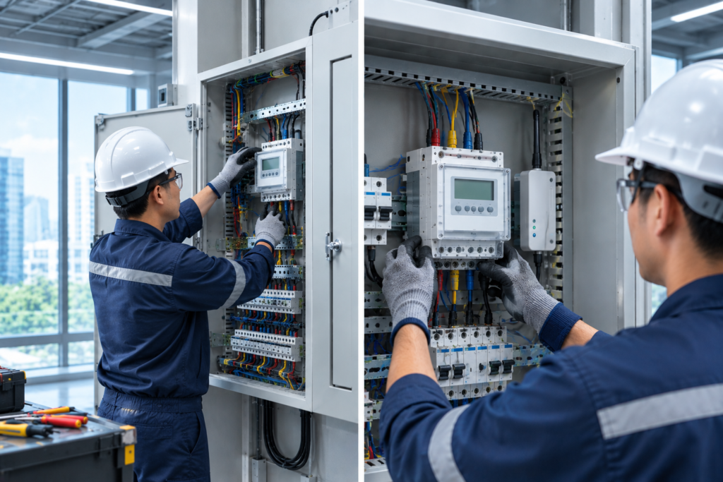 cara instalasi energy meter untuk smart building